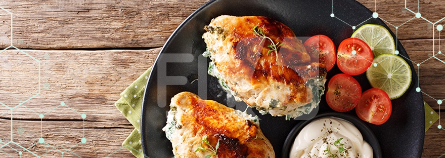 Peito de frango recheado com brócolos