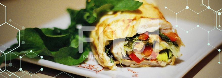 Rolo de frango com legumes
