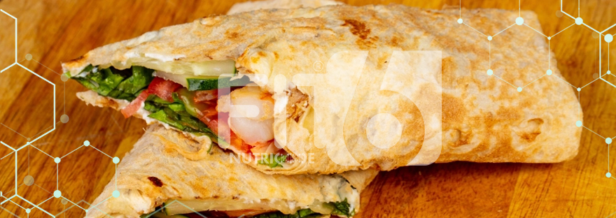 Wrap de ovo com recheio de camarão