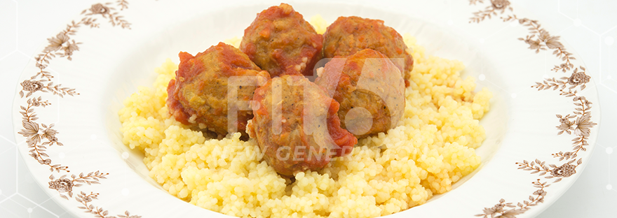Almôndegas de Borrego com Molho de Iogurte e Cuscuz